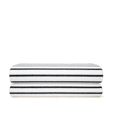 Italic Ultraplush 100% Australian Cotton Bath Sheets - Set of 2 Luxury Extra Large Heavy Duty Bath Sheets, 800GSM Plush and Absorbent Sheets, Resort Grade Striped (White and Blue)