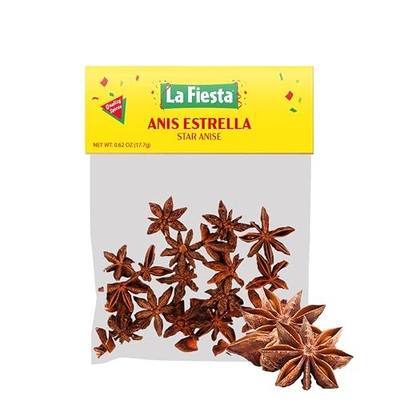 La Fiesta Whole Star Anise, Sweet & Aromatic Baking Spice, 0.625 oz Bag | For Latin dishes, pozole & birria, desserts, teas, braises & moles, warm sweet licorice notes