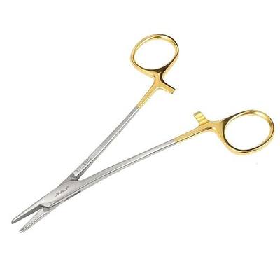 JMU Mayo Hegar Needle Holder 6" Gold Plated 1 Pc/Pack | Surgical Needle Driver with Strong Lock, Serrated Jaws with Tungsten Inserts for Precise Suturing
