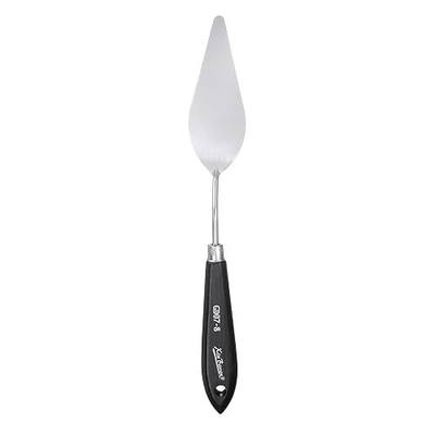 HARFINGTON Palette Knife Painting Tool 9.84" Stainless Steel Pointed Blade Spatula Painting Pallet Knife with Hole Design Beech Wood Handle for Oil Acrylic Canvas, Black/Silver