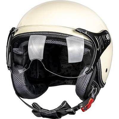 Yesmotor Open Face Motorcycle Helmets 3/4 Retro Moped Helmet DOT | Clear Visor, Vintage, Scooters, E-Bikes, Daily Commuting, Urban Riding, Fits Men & Women