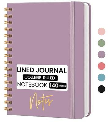 CICPAP Lined Spiral Journal Notebook, A5 College Ruled Notebook for Journaling, Note-Taking, and Daily Planning, Durable Hardcover with an Elegant Design, Purple
