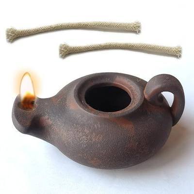 Biblical Oil lam Clay pvintage for Indoor use Vintag Jesus lamp Bible Light Antique Christian Gift Candle Warmer lam