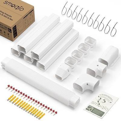 Mini Split Line Set Cover 3" 10Ft, Easy to Install with Instruction | DIY Decorative PVC White Lineset Cover Kit for Mini Split, Air Conditioner, Central AC and Heat Pump