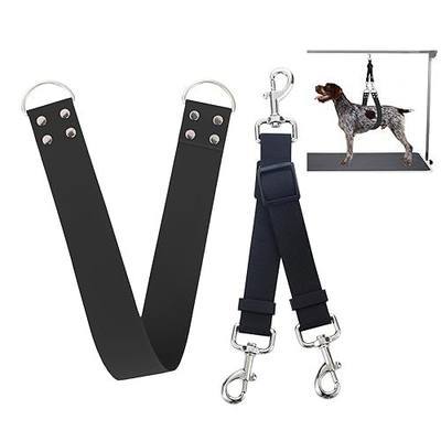 Pet Dog Grooming Belly Strap – 2 Inch Wide Waterproof Strong PVC Support Band, Grooming Loop Restraint for Pet Bathing & Grooming (Black-Short)