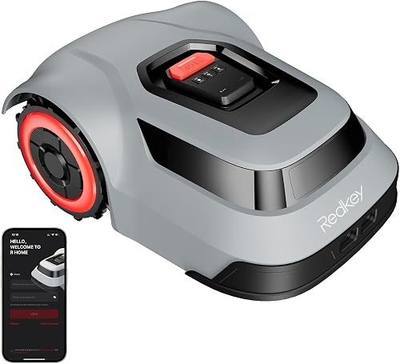Redkey MGC1000 Robot Lawn Mower with 590ft Boundary Wires for 2.4 Acre, 45% Slope, 70Mins Runtime, Auto Recharge, Automatic Robotic Lawn Mower w/Precise Location & Breakpoint Detection