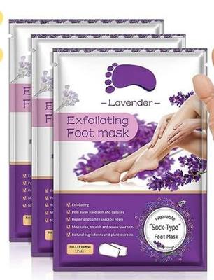 Foot Peel Mask for Dry, Rough Feet – Exfoliating Foot Mask with Fruit Acids, Lavender & Urea – Peeling Socks for Dead Skin & Cracked Heels – Foot Care for Women & Men – 3 Pack