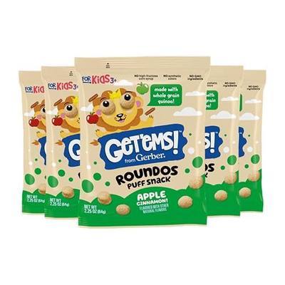 Get'ems! from Gerber, Snacks for Kids, Apple Cinnamon Roundos Puffs, Made with Whole Grain Quinoa, Calcium to Support Strong Bones - 5 pack