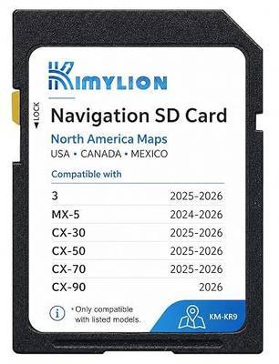 Navigation SD Card KR9D66EZ1B – Offline GPS with HUD Support, Compatible with 2025-2026 Mazda 3/CX-30/CX-50/CX-70, 2024-2026 MX-5, 2026 CX-90, USA/CAN/MEX Maps