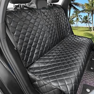Dog Car Seat Cover for Back Seat, Waterproof Back Seat Covers for Dogs, PU Leather Nonslip Bench Dog Seat Cover Universal Fit Most Vehicles,SUVs,Small Trucks(Black,Standard)