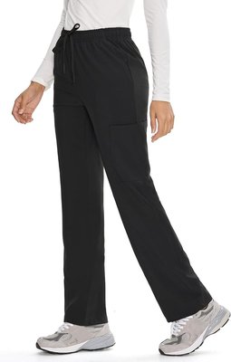 COZYFIT Straight Leg Scrub Pants for Women, Easy Care | 6 Pockets, Soft Stretch Fabric, Drawstring Waist, Smooth Touch, Anti-Wrinkle, Machine Wash, for Easy Movement
