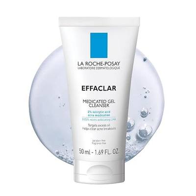 La Roche-Posay Effaclar Medicated Acne Face Wash with Salicylic Acid, 1.7oz | 2% salicylic acid cleanser with LHA and glycerin. Oil free foaming face wash helps clear acne and target excess oil.
