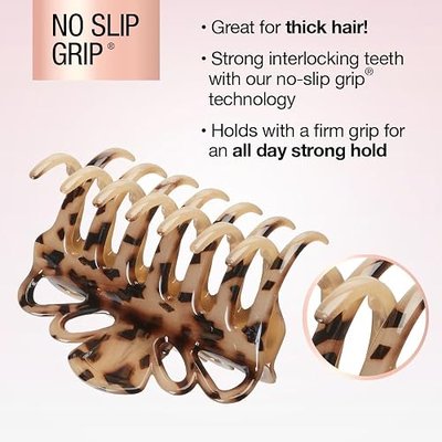 Scunci by Conair claw clips for thick hair - hair accessories for women- claw clip - for all hair types - trendy hair accessories -Tortoise - 1 Count
