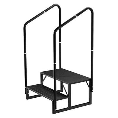 RV Steps with Handrail, 2 Steps RV Stair Hot Tub Steps Mobile Home Steps Non-Slip Outdoor Stairs for RV, Trailer, Camper Steps, Outdoor Spa