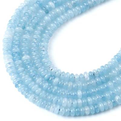 2x4MM 150PCS Aquamarine Jade Tube Rondelle Abacus Disk Spacer Loose Beads for Jewelry Making
