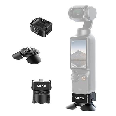 ULANZI Quick Release Mini Tripod Kit for DJI Osmo Pocket 3 4/Xtra Muse, Type-C Full-Function Port Charging Adapter Base for Pocket 3 4 Accessories with 1/4 Screw Hole for Tripods (PK-08 & PK-11)