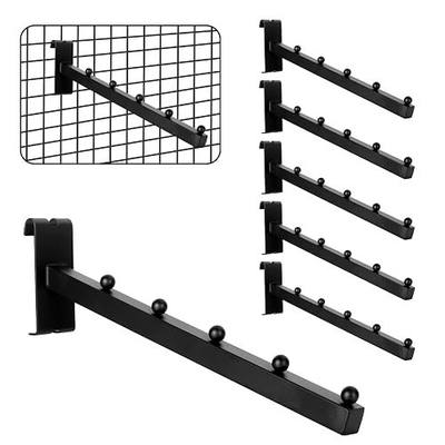 6 Pack Gridwall Waterfall Hooks 5 Ball, 12 Inch Gridwall Clothes Hanger Gridwall Waterfall Faceouts for Wire Grid and Grid Wall, Grid Wall Accessories for Garment Retail, Home and Garage