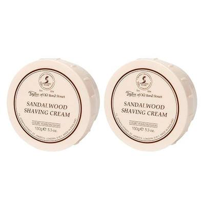 Taylor of Old Bond Street Sandalwood Fragrance Shaving Cream Bowl 150g (2-Pack) – Rich Lather for Traditional Shaving