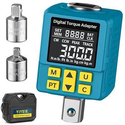 Heavy-duty Digital Torque Adapter, (±1% Accuracy, 40-300Ft-lb), 1/2" Digital Torque Wrench Adapter for Auto, Versatile Meter - Alert | Peak/Track | Preset | Store/Delete, for Machinery Repairs(406N.m)