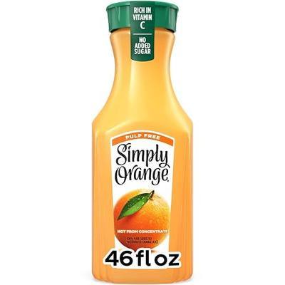 Simply Orange Pulp Free Orange Juice Bottle, 46 fl oz