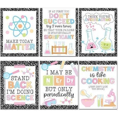 Hadley Designs 6 Science Posters for Classroom Decor – Inspirational and Fun Science Classroom Decor for Elementary & Middle School, Composition Notebook Motivational Wall Art