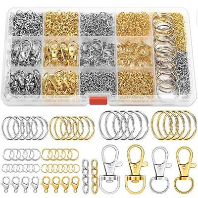 PAXCOO Keychain Making Kit, Keychain Craft Supplies Including Key Chain Hooks, Lobster Clasps, Key Rings and Jump Rings for Key Chain Making and Jewelry Making