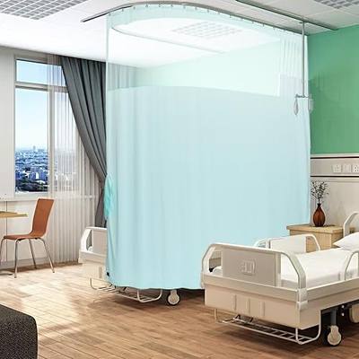 Medical Privacy Screen Office Showroom Curtains that Let Light in - Flame Retardant Hanging Room Divider - Meets for Fire Proof Testing (1 Panel, Lakeblue, 15x8ft)