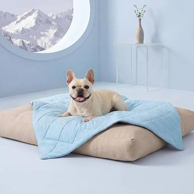 Luciphia Q-MAX>0.4 Cooling Dog Blanket Breathable Cold Pet Puppy Blue,29x40 | Silky soft self-cooling; summer calming mat; easy clean washable; lightweight couch protector for dogs, cats, and puppies.