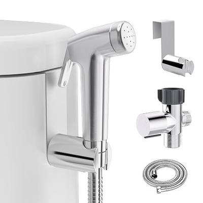 Handheld Bidet Sprayer for Toilet, Bidet Sprayer Kit with Stainless Steel Hose for Feminine Wash, Adjustable Water Pressure Handheld Sprayer for Cloth Diaper Wash (Brushed Nickel)