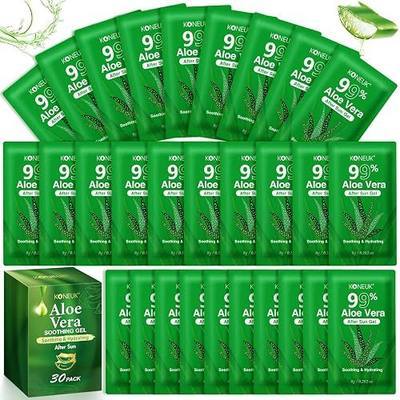 KONEUK 30 Pack Aloe Vera Gel for Face, Hair, Skin, 99% Pure Aloe Vera Gel for After Sun Skin Care, Bulk Aloe Gel Travel Size for All Skin Types