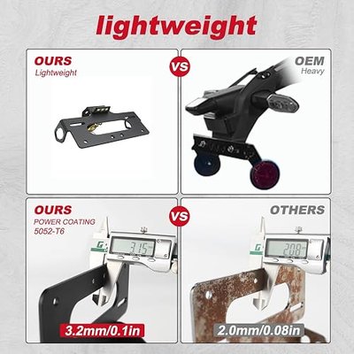 Xitomer Fender Eliminator Compatible with ZX-4R ZX-4RR ZX-4R SE 2023 2024 2026, ZX-25R 2020-2026 Tail Tidy Motorcycle License Plate Holder with License Plate Light