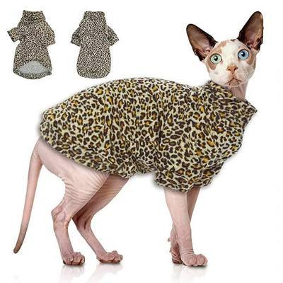 Sphynx Cat Sweater Soft Warm Long Sleeve Fleece for Cats&Small Dogs
