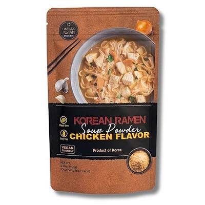 Korean Chicken Ramen Soup Powder - Instant Ramen Soup Seasoning Chicken Flavor, Umami Flavor, 5.29oz pack, product of Korea | korean chicken ramen seasoning, vegan soup powder, 5.29 oz pouch, no msg, mild umami broth, noodles rice hot pot