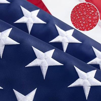 American Flag 3x5 ft for Outside, Long Lasting US USA Flags for Outdoor | All Weather United States Flag 3 x 5 Feet Premium Heavy Duty Nylon, Embroidered Stars, Brass Grommets, 4-Row Stitching End