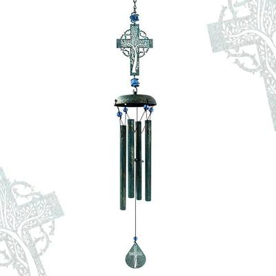 Cross Wind Chimes for Outside, Metal Hanging Wind Chimes, Zen Windchime with Calming Sound for Yard, Balcony, Yoga Room