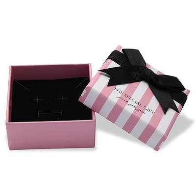 14pcs Small pink Cardboard Gift Jewelry Boxes for Necklace, Earring, Ring, Pendant, Bracelet, Anklet, Jewelry Holder,Bulk Gift Box jewelry display (pink with white stripes)