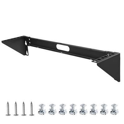 2U Hinged Wall Mount Patch Panel Bracket Vertical Rack for Networking | 19 Inch Compatible, Includes Mounting Hardware, for Network Equipment