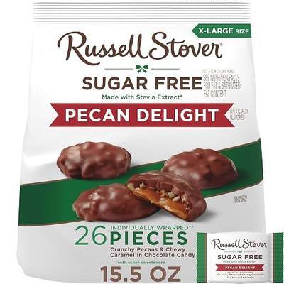 RUSSELL STOVER Sugar Free Pecan Delight Chocolate Candy, 15.5 oz. bag | ZERO SUGAR, STEVIA EXTRACT, DESSERT, SNACKING, ASSORTED CHOCOLATE, ASSORTED FLAVORS