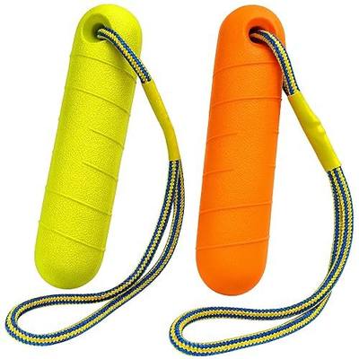 Floating Dog Water Toys - 2 Pack, Bumper Throw Stick for Fetch | 2 pack set with rope handle. Keeps a spare ready at the beach, pool, or lake during high energy outdoor play sessions.