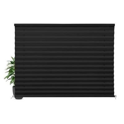 LUCKUP RV Blinds for Camper Window Blackout RV Shades Curtains 50" W x 32" L w/Aluminum Foil, RV Pleated Shades for Travel Trailer Window, Black