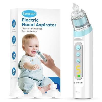 Nasal Aspirator for Baby,Rechargeable Nose Sucker for Baby,Baby Nasal Aspirator with 3 Silicone Tips,Adjustable Suction ,Waterproof Booger Sucker for Baby with Music and Light Function,Blue