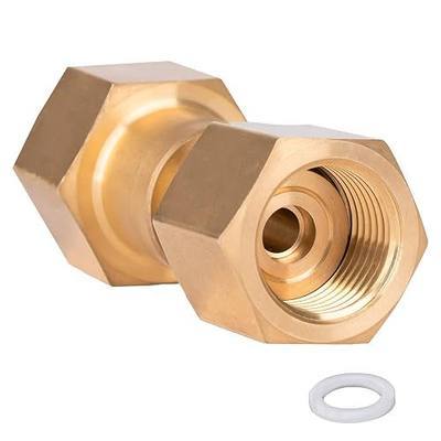 CGA-320 to CGA-580 Adapter for CO2 Tank to Argon Nitrogen Regulator | CO2 to Argon Adapter Connect Fittings for MIG Welding Gas Regulator and Flowmeter, Made of Solid Brass with Nylon Gasket