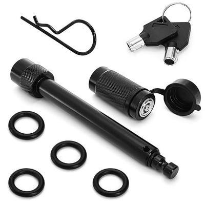 Elsjoy 5/8" Trailer Hitch Lock with Extra Long 4-1/2" Span, Locking Hitch Pin for 3 Inch Receiver with Anti-Rattle O-Rings for Trailer, Truck, Car