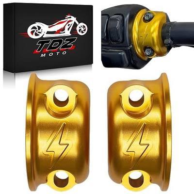 Gold Lightning Logo Brake Clutch Perch Half Clamps for Harley Touring Softail Sportster Dyna 1996-Later