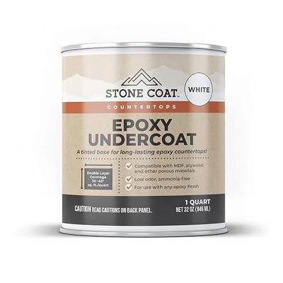 Stone Coat Countertops Epoxy Undercoat White (1 Quart) for Bar Tops & More | High-Bond Undercoat for MDF, Plywood, Porous Surfaces, Ammonia-free, Low Odor, Essential for DIY Epoxy Countertop, Tabletops