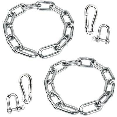 Stainless Steel Coil Chain,5MMx11.8 Inch Stainless Steel Chain,Heavy Duty Stainless Steel Chain 550LB for Punching Bags,Metal Decorative Chain for Hanging Chairs,Chandeliers,Guardrails,Pet