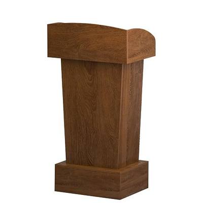 Wooden Podium Stand Lectern Walnut Color 16MM Wood Board Elegant Design with Storage Wooden Pulpit for Restaurants Churches Seminars Schools