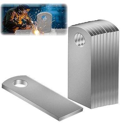 Weld on Tabs, Steel Basic Weld Tab, Universal Weld on Light Tabs Flat Bottom Mount with a 3/8" Hole.2-3/5" Height, 1" Wide, 1/8" Thick Pack Of 10 Tabs Steel Mounting Bracket OywhC-5