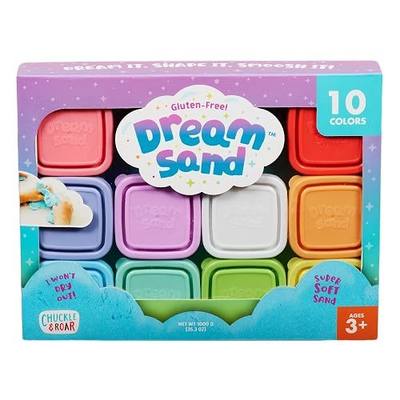 Chuckle & Roar Dream Sand 10 Pack, Sensory Play Sand, No Residue, Ages 3+ | Wipes Clean Sensory Sand, 10 Colors in Resealable Containers, Sensory Bin Filler, Gluten-Free, Stays Soft & Smooth