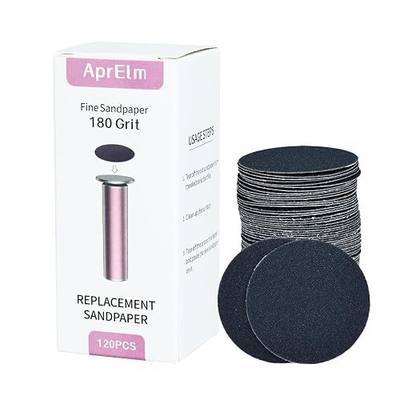 120pcs Replaceable Sandpaper for Electric Foot Callus Remover, Fine 180-Grit Electric Foot File Replacement Pads